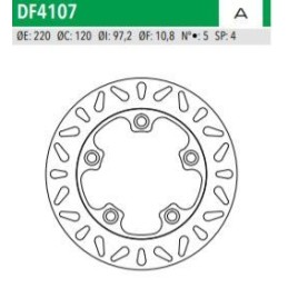 ΔΙΣΚΟΠΛΑΚΑ DF4107A HD125 200 ΟΠΙΣΘ 220-120-97 5ΤΡ NEWFREN