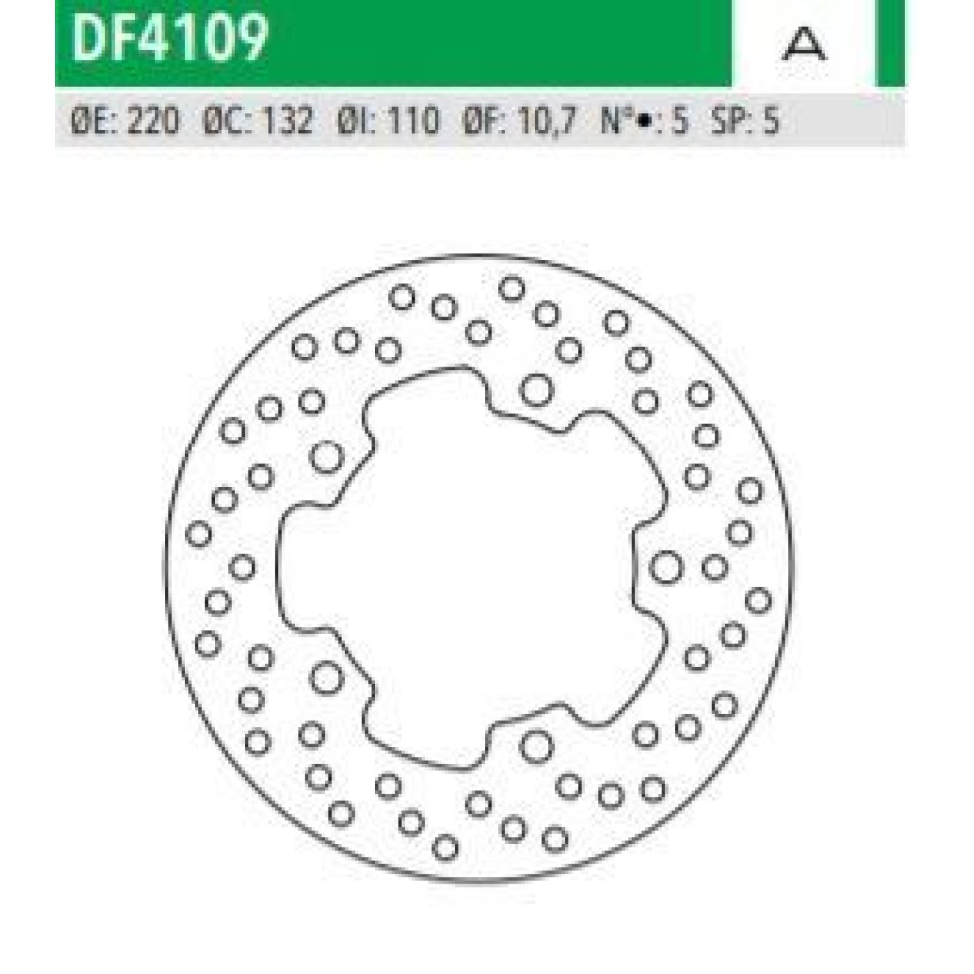 ΔΙΣΚΟΠΛΑΚΑ DF4109A HD125 200 GTS250 JOYMAX300 ΟΠΙΣΘ 220-132-110 5ΤΡ NEWFREN