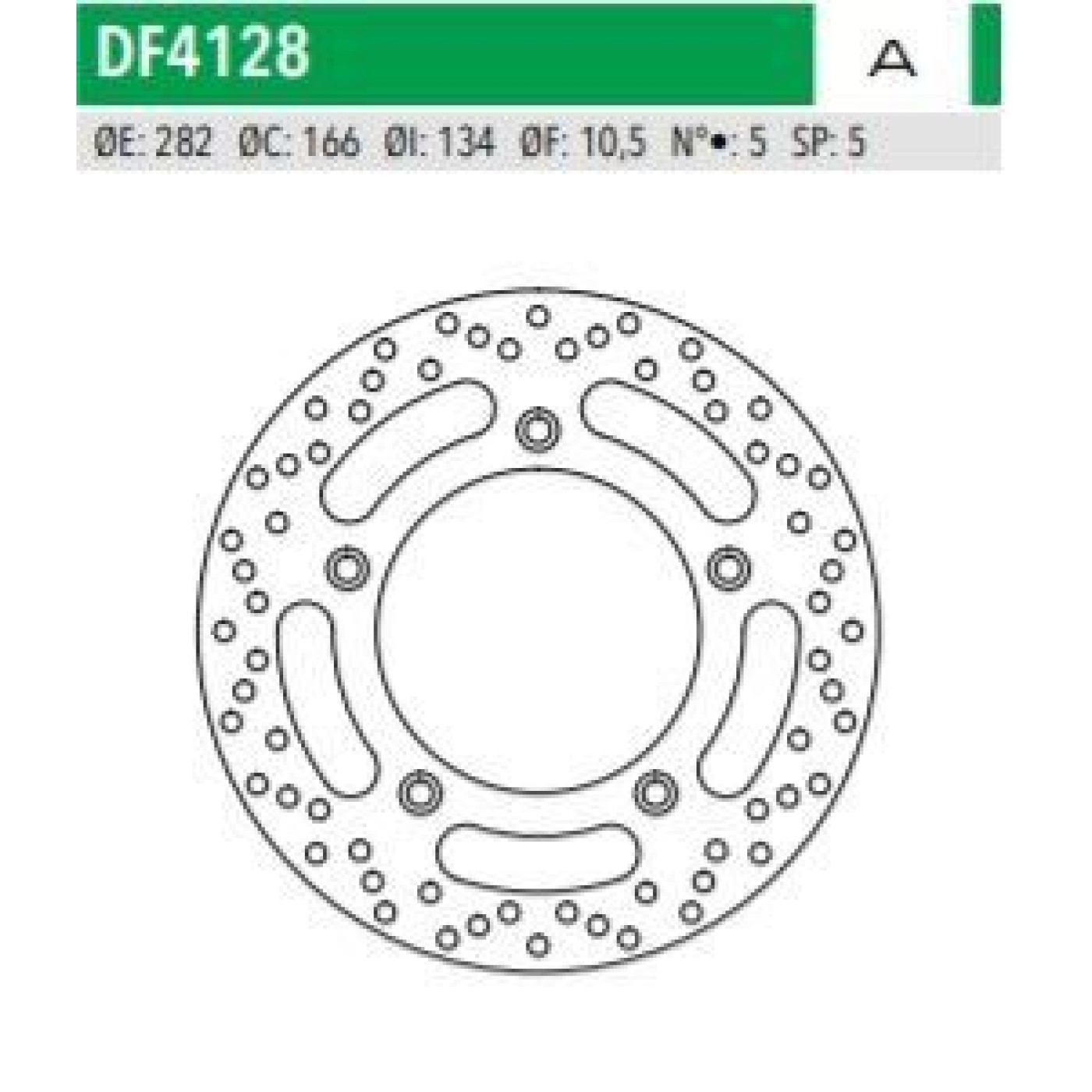 ΔΙΣΚΟΠΛΑΚΑ DF4128A TMAX530 ΟΠΙΣΘ 282-166-134 5ΤΡ NEWFREN