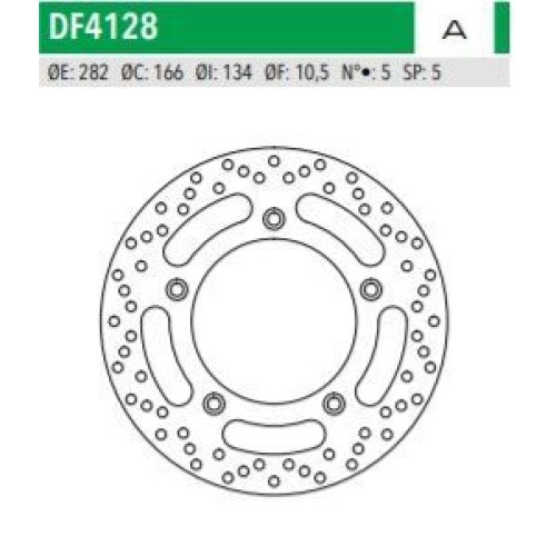 ΔΙΣΚΟΠΛΑΚΑ DF4128A TMAX530 ΟΠΙΣΘ 282-166-134 5ΤΡ NEWFREN
