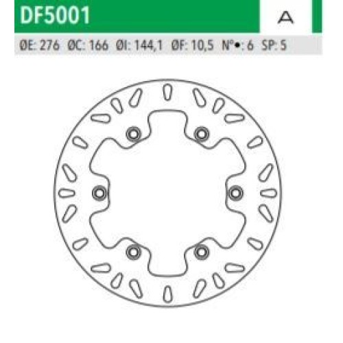 ΔΙΣΚΟΠΛΑΚΑ DF5001A CBR125 CBR600F ΕΜΠ 276-166-144 6ΤΡ NEWFREN