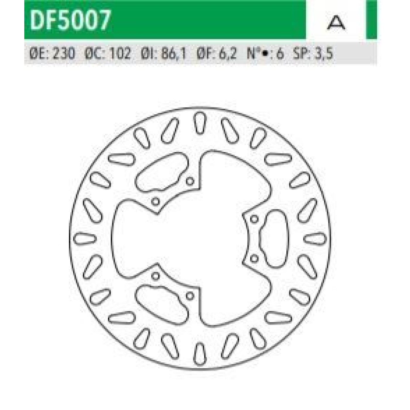 ΔΙΣΚΟΠΛΑΚΑ DF5007A DT125 200 YZ250 TT600 ΕΜΠ 230-102-86 6ΤΡ NEWFREN