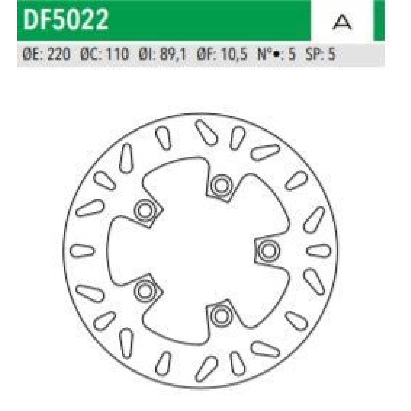 ΔΙΣΚΟΠΛΑΚΑ DF5022A GSXR600 750 1000 ΟΠΙΣΘ MXU 250 ΟΠ 08- 220-110-89 5ΤΡ NEWFREN