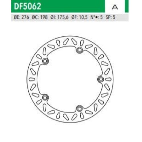 ΔΙΣΚΟΠΛΑΚΑ DF5062A R850 1100 1150 ΟΠΙΣΘ 276-198-175 5ΤΡ NEWFREN