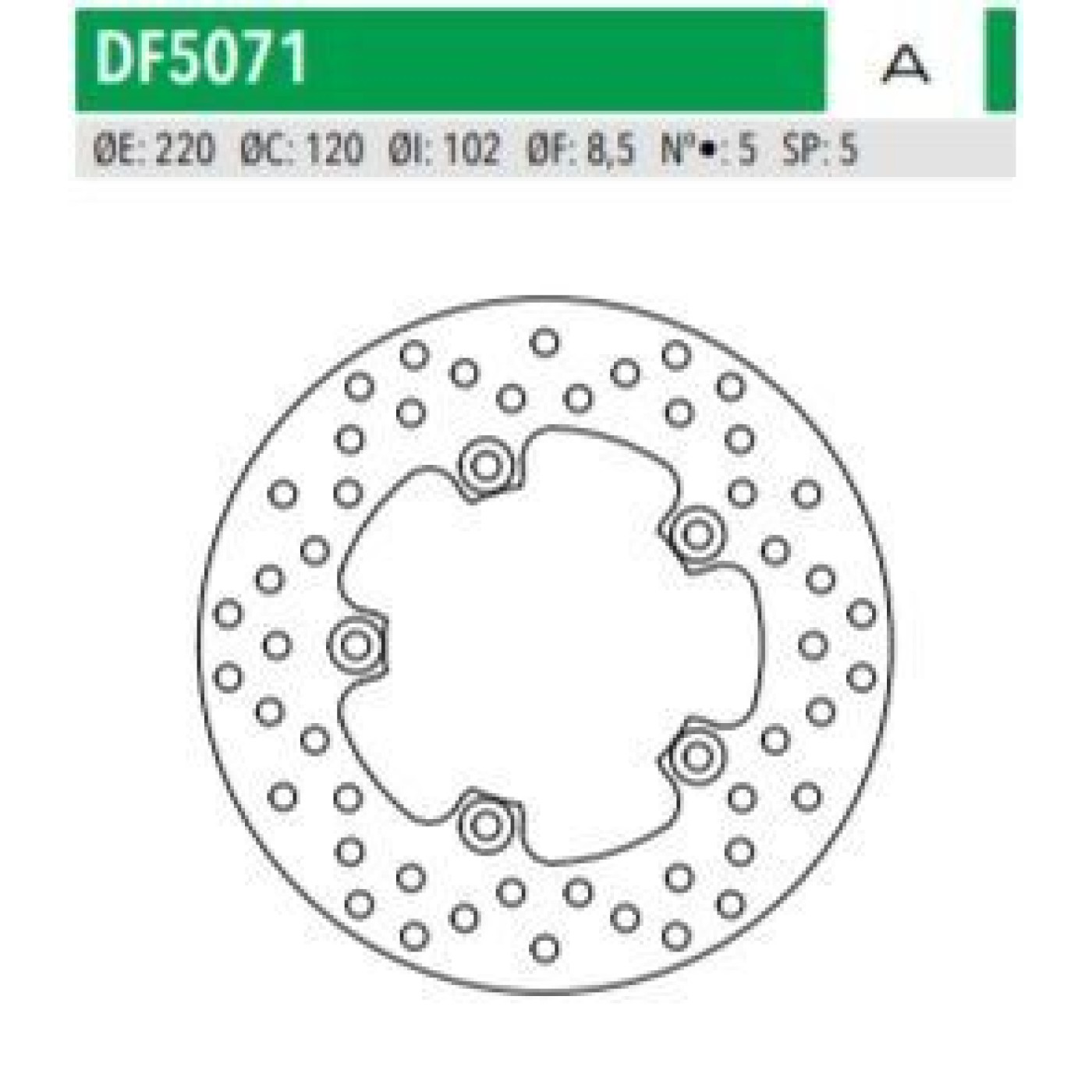ΔΙΣΚΟΠΛΑΚΑ DF5071A TUONO1000 RSV1000 ΟΠΙΣΘ 220-120-102 5ΤΡ NEWFREN