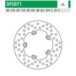 ΔΙΣΚΟΠΛΑΚΑ DF5071A TUONO1000 RSV1000 ΟΠΙΣΘ 220-120-102 5ΤΡ NEWFREN