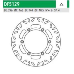 ΔΙΣΚΟΠΛΑΚΑ DF5129A CB500 CBF500 600 ΕΜΠ 296-166-144 6ΤΡ NEWFREN
