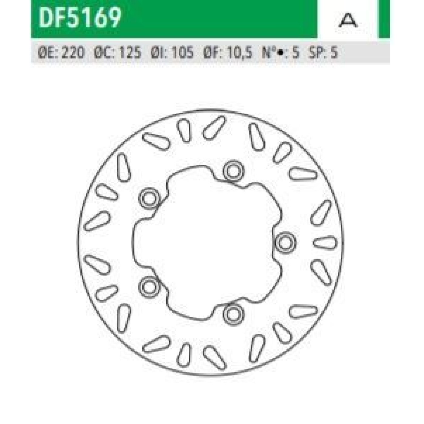 ΔΙΣΚΟΠΛΑΚΑ DF5169A YFZ R6 R1 ΟΠΙΣΘ 220-125-105 5ΤΡ NEWFREN