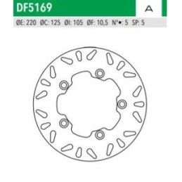 ΔΙΣΚΟΠΛΑΚΑ DF5169A YFZ R6 R1 ΟΠΙΣΘ 220-125-105 5ΤΡ NEWFREN