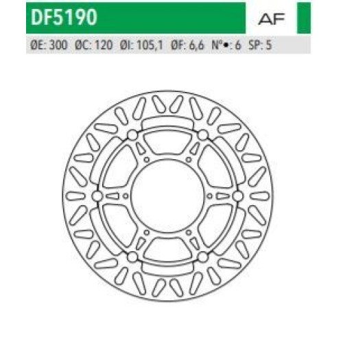 ΔΙΣΚΟΠΛΑΚΑ DF5190AF ΠΛΕΥΣΤΗ BMW F650 F800 GS ΕΜΠ 300-120-105 6ΤΡ NEWFREN