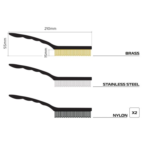 ΒΟΥΡΤΣΕΣ ΣΕΤ ΣΥΡΜΑΤΙΝΕΣ 4τμχ Wire Brush Set OX340 OXFORD