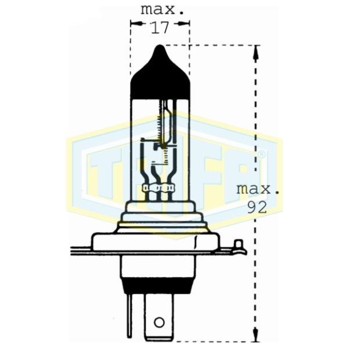 ΛΑΜΠΑ 12 60 55 H4 PX43T ΑΛΟΓΟΝ SUPER LONG LIFE 3X 44661-005 ΓΕΡΜΑ