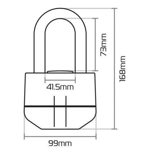 ΚΛΕΙΔΑΡΙΑ ΔΙΣΚ ΛΟΥΚ ΜΑΚΡΥ ΜΕ ΣΥΝΑΓΕΡΜΟ Boss Alarm 16mm Padlock Black LK484 OXFORD (OF4)