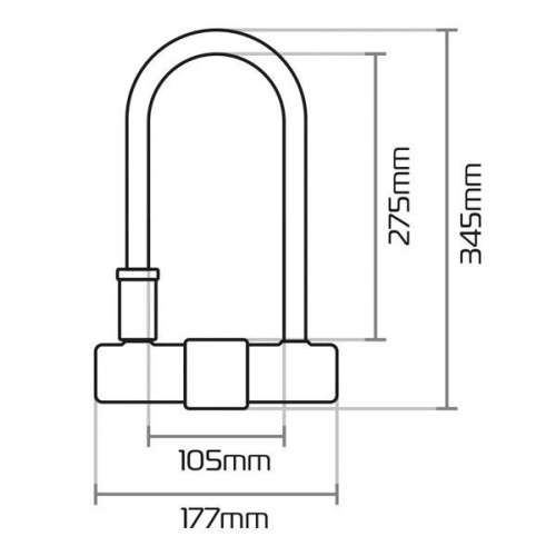 ΚΛΕΙΔΑΡΙΑ ΠΕΤΑΛΟ Magnum U-lock (177x340mm) with Bracket LK224 OXFORD (OF173)