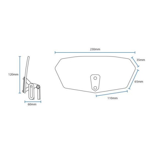 ΠΑΡΜΠΡΙΖ Windshield - Clear 260 x 125mm OX846 OXFORD