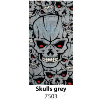 ΜΠΑΛΑΚΛΑΒΕΣ ΛΑΙΜΟΥ ΣΩΛΗΝΑ MODEKA 110630 SKULLS GREY - (ΓΕΡ)
