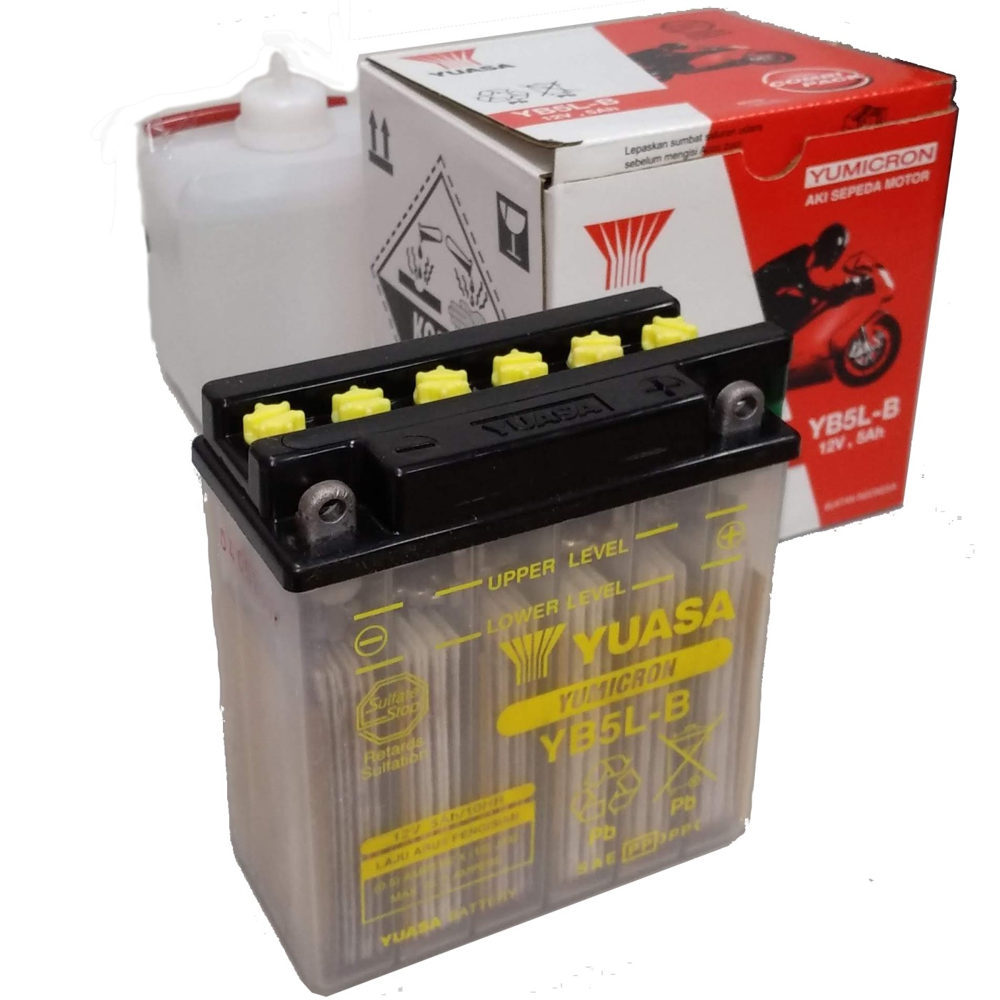 ΜΠΑΤΑΡΙΕΣ YUASA YB5L-B ΜΕ ΥΓΡΑ (6) (Χ/Ε) - (ΙΝΔ)
