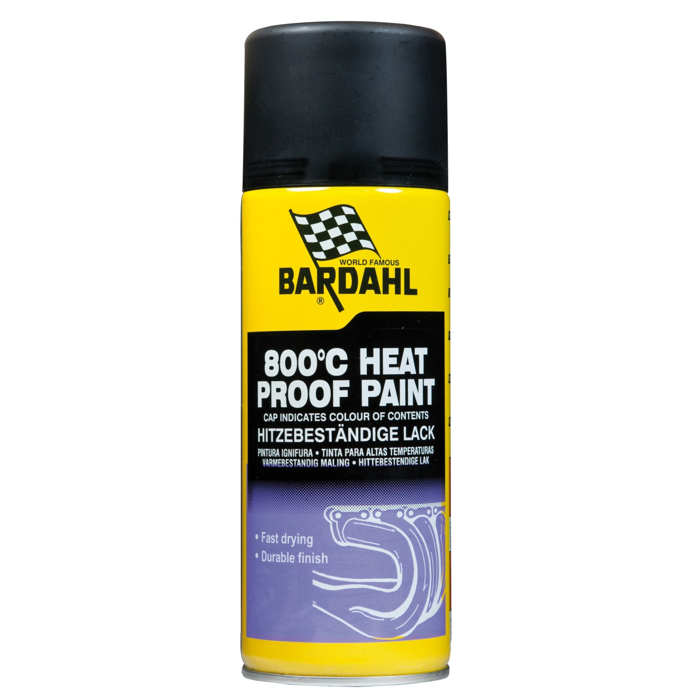 BARDAHL ΒΑΦΗ ΜΑΥΡΟ ΜΑΤ ΘΕΡΜΟΑΝΘΕΚΤΙΚΟ 800 C ΣΠΡΕΥ 400 ml (12) (64204) - (ΟΛΛ)