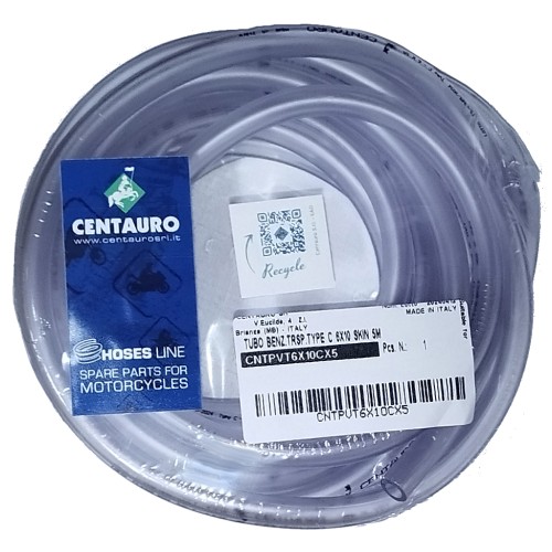 ΣΩΛΗΝΑΚΙ ΒΕΝΖΙΝΗΣ 6 Χ 10 mm ΔΙΑΦΑΝΕΣ CENTAURO ΙΤΑΛΙΑΣ (5μ) - (ΙΤΑ)