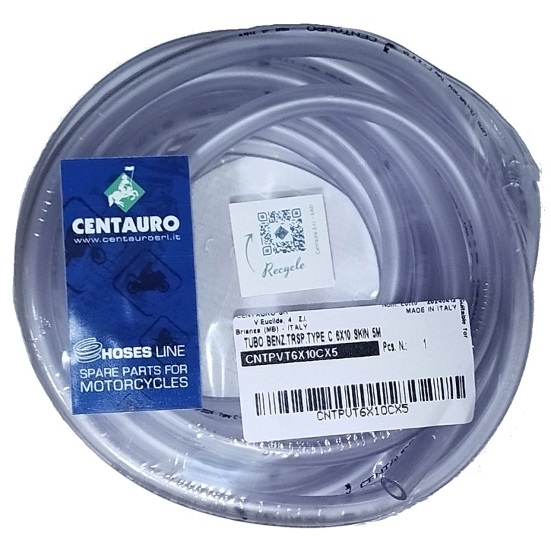 ΣΩΛΗΝΑΚΙ ΒΕΝΖΙΝΗΣ 6 Χ 10 mm ΔΙΑΦΑΝΕΣ CENTAURO ΙΤΑΛΙΑΣ (5μ) - (ΙΤΑ)