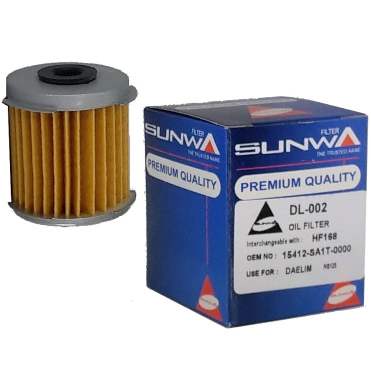 ΦΙΛΤΡΑ ΛΑΔΙΟΥ DL-002 (HF168) SUNWA DAELIM OTELLO125 - (ΤΛΝ)