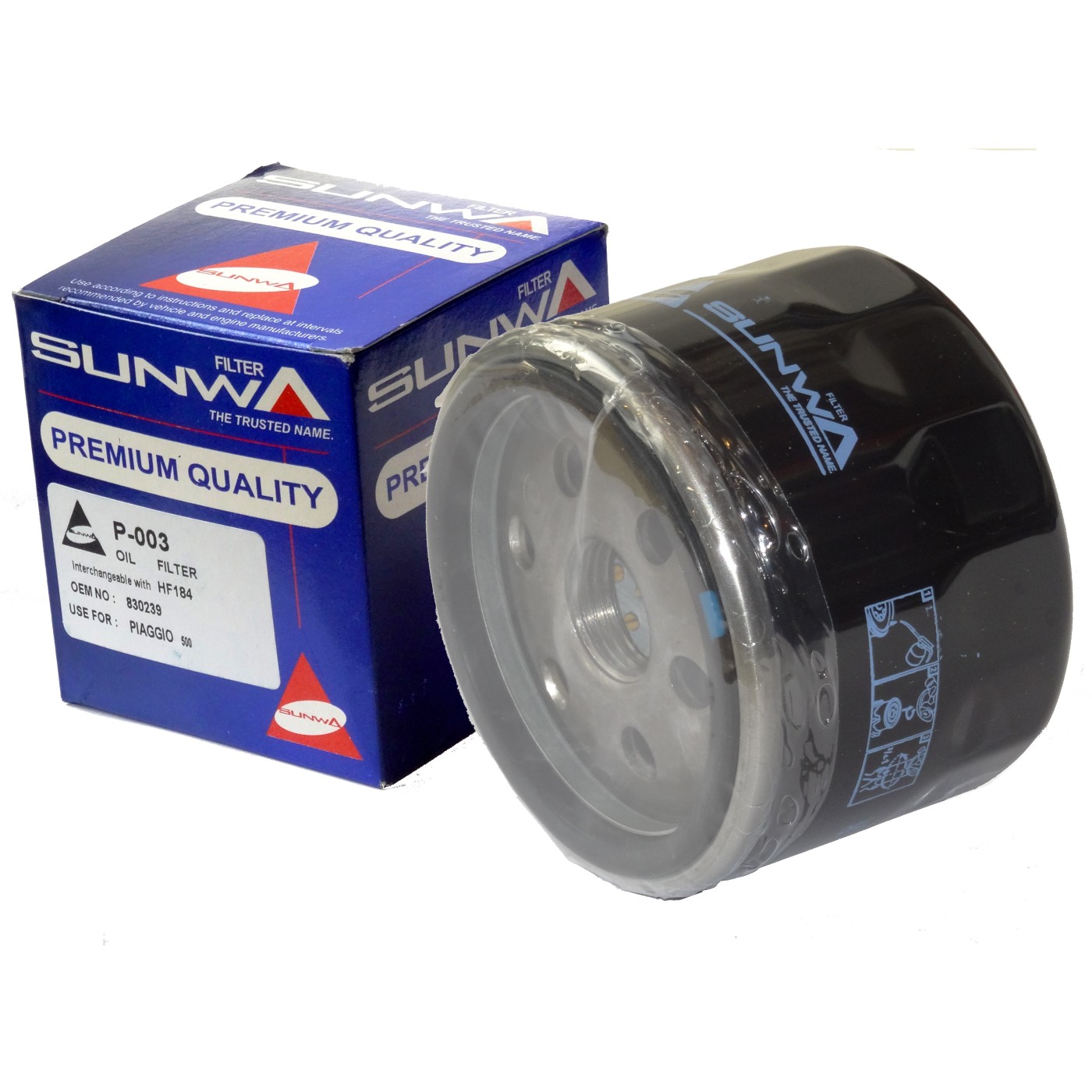 ΦΙΛΤΡΑ ΛΑΔΙΟΥ P-003 (HF184) SUNWA PIAG BEVERLY 500 - (ΤΛΝ)